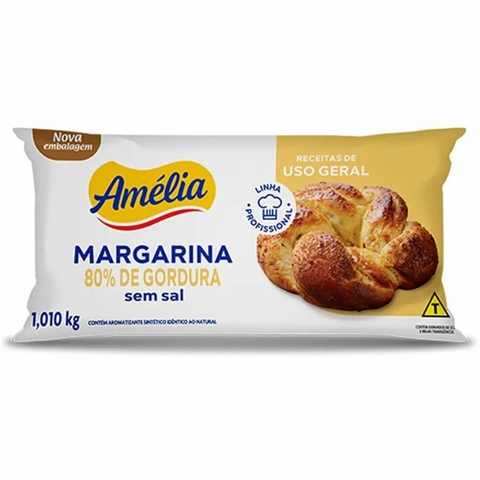 MARGARINA AMÉLIA 80% USO GERAL SEM SAL 1,010KG