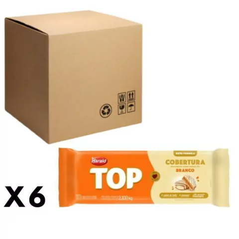 COBERTURA FRACIONADA HARALD TOP BRANCO BARRA 2,100KG CAIXA COM 6 UNIDADES