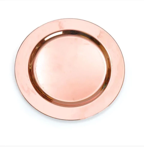 PRATO LISO LINHA PREMIUM BRONZE 26CM CROMUS COM 6 UNIDADES