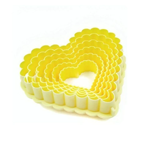 CORTADOR BLUESTAR CORAÇÃO BABADO COM 6 PEÇAS