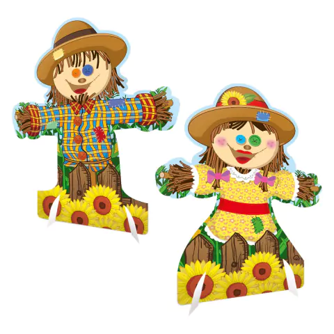 TOTEM DE MESA CASAL DE ESPANTALHO COM 6 UNIDADES