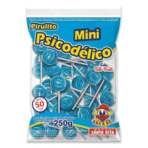 PIRULITO SANTA RITA MINI PSICODÉLICO AZUL 250GR