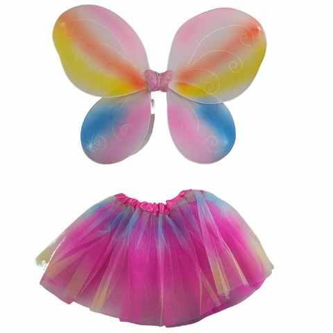 KIT SAIA TULE BORBOLETA MULTICOLORIDA 30CM