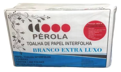 PAPEL INTERFOLHA PEROLA EXTRA LUXO 20CM X 21CM PACOTE COM 1000 UNIDADES