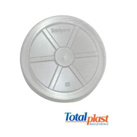 TAMPA PARA COPO DE ISOPOR 300ML SEM FURO TOTALPLAST COM 20 UNIDADES