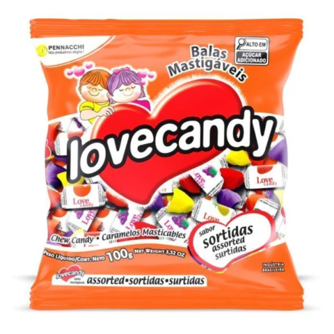 BALA MASTIGÁVEL LOVECANDY SORTIDA 500GR