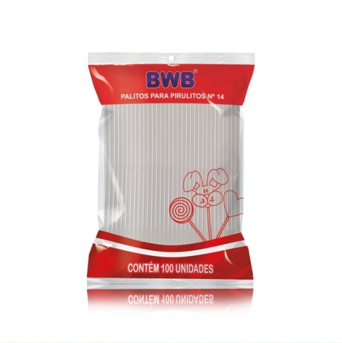 PALITO PIRULITO BWB MEDIO CRISTAL COM 50 UNIDADES