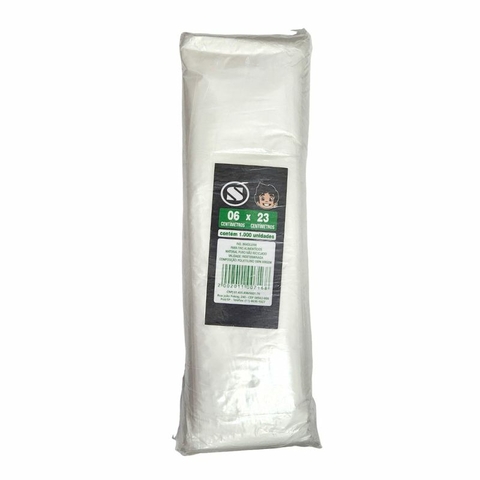 SACO PLÁSTICO PARA GELADINHO OU TALHER 06 X 23CM SILVANI COM 1000 UNIDADES
