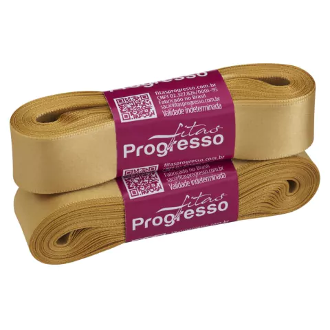FITA DE CETIM PROGRESSO OURO 22MM X 10 METROS na internet