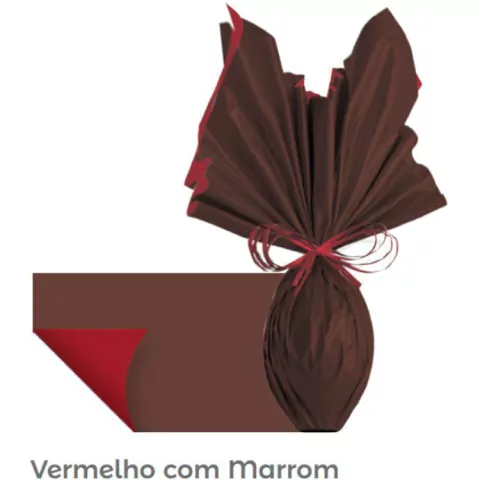 POLI CROMUS DOUBLE FACE MARROM / VERMELHO 69CM X 89CM COM 1 UNIDADE