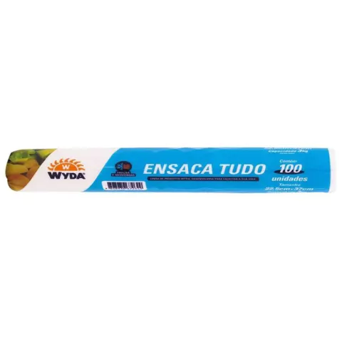 ENSACA TUDO WYDA PARA 3KG 22,5CM X 37CM COM 100 UNIDADES