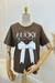 T-shirt lucky girl marrom - comprar online