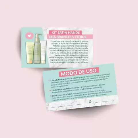 CARTÃO INSTRUÇÕES KIT SANTIN HANDS
