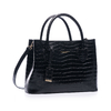 BOLSA COURO LEGÍTIMO TOTE ESPECIAL GRANDE CROCO PRETA