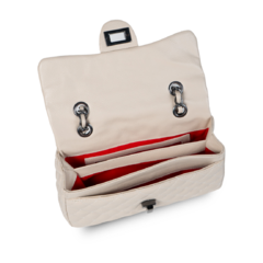 BOLSA COURO LEGÍTIMO QUILTED MÉDIA OFF WHITE ÔNIX na internet