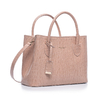 BOLSA COURO LEGÍTIMO TOTE ESPECIAL GRANDE CROCO NUDE