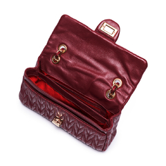 BOLSA COURO LEGÍTIMO QUILTED MÉDIA TEXTURIZADA CHERRY na internet