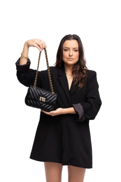 BOLSA COURO LEGÍTIMO MINI QUILTED ESPECIAL MATELASSÊ PRETA - Ana Cavalcanti