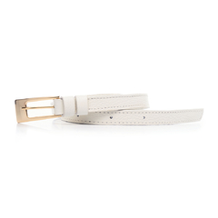 CINTO FINO FEMININO EM COURO LEGÍTIMO OFF WHITE