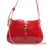 BOLSA COURO LEGÍTIMO MINI BAGUETE ESPECIAL VERNIZ VERMELHO