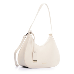 BOLSA COURO LEGÍTIMO BAGUETE ARREDONDADA OFF WHITE - comprar online