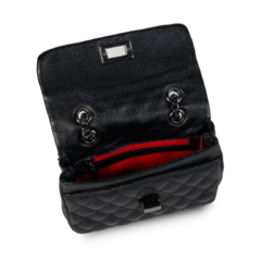 BOLSA COURO LEGÍTIMO MINI QUILTED EM MATELASSÊ PRETA ÔNIX na internet