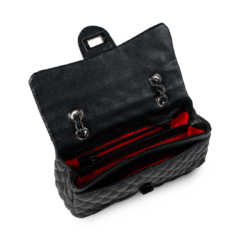 BOLSA COURO LEGÍTIMO QUILTED MÉDIA EM MATELASSÊ PRETA ÔNIX na internet
