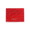PORTA CARTÃO EM COURO LEGÍTIMO CROCO VERMELHO