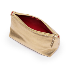 NECESSAIRE MÉDIA EM COURO LEGÍTIMO DOURADA - comprar online