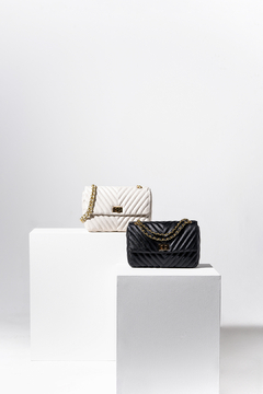 BOLSA COURO LEGÍTIMO QUILTED ESPECIAL EM MATELASSÊ OFF WHITE - loja online