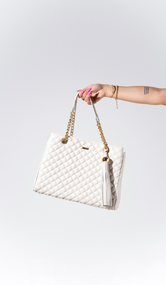 Imagem do BOLSA EM COURO LEGÍTIMO SHOPPING MATELASSÊ OFF WHITE