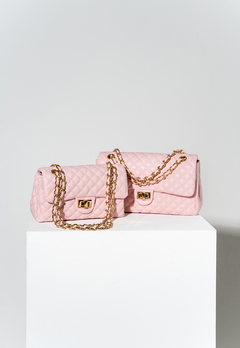 Imagem do BOLSA COURO LEGÍTIMO QUILTED GRANDE EM MATELASSÊ ROSA