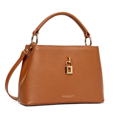 BOLSA EM COURO LEGÍTIMO TOTE COM CADEADO CARAMELO - comprar online