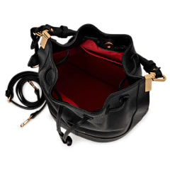 BOLSA EM COURO LEGÍTIMO BUCKET MÉDIA PRETA LISA na internet