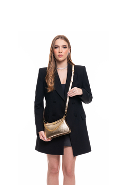 BOLSA DE COURO LEGÍTIMO MINI COM CORRENTE DOURADA - Ana Cavalcanti