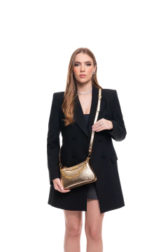 BOLSA DE COURO LEGÍTIMO MINI COM CORRENTE DOURADA - Ana Cavalcanti