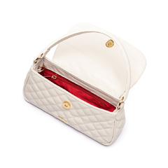 BOLSA COURO LEGÍTIMO RETANGULAR COM MATELASSÊ OFF WHITE - Ana Cavalcanti