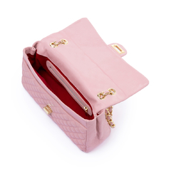 BOLSA COURO LEGÍTIMO QUILTED GRANDE EM MATELASSÊ ROSA na internet