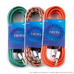 102 Cable 3mts. Plug-Plug, Mallado, Neon
