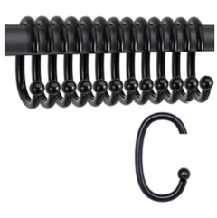 Ganchos para cortina de baño Metal Premium Mini Ball Negro