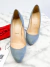 Scarpin Louboutin Camurça Azul 35/36Br - loja online