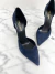 Scarpin Saint Laurent Anja Suede D'Orsay Azul 37/38Br - Brechó Closet de Luxo