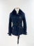 Casaco Burberry Shearling Lamb Leather Azul Marinho Tam.M - Brechó Closet de Luxo