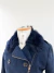 Casaco Burberry Shearling Lamb Leather Azul Marinho Tam.M na internet