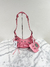 Bolsa Balenciaga Le Cagole XS Croco Crystals Embellished Rosa - Brechó Closet de Luxo