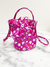 Bolsa Balenciaga Wheel XS Drawstring Bucket Floral Fuchsia - loja online