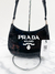 Bolsa Prada Cleo Logo Sequin Embellished Mini Preta