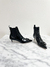 Bota Valentino Garavani V-Logo Patent Leather All Black 36BR - Brechó Closet de Luxo