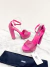 Sandália Prada Satin Crystals Logo Pink 39Br