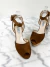Sandália Prada Suede Block Heel Marrom 38Br - comprar online